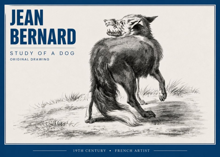 Jean Bernard Study of a Dog II No4 - Affiche
