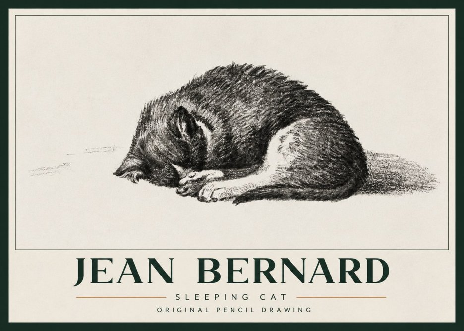 Jean Bernard Sleeping Cat III No3 - Affiche