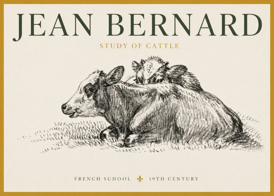Jean Bernard Study of Cows No4 - Affiche