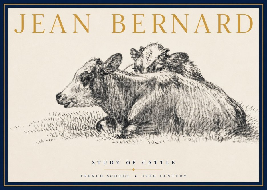 Jean Bernard Study of Cows No5 - Affiche