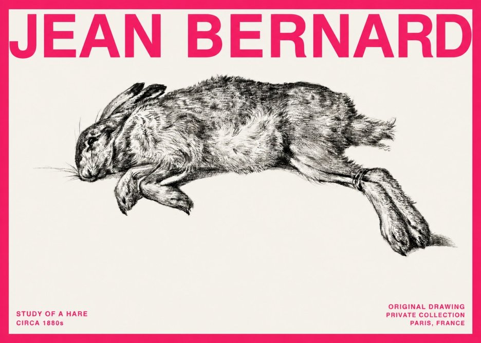 Jean Bernard Study of a Rabbit No4 - Affiche