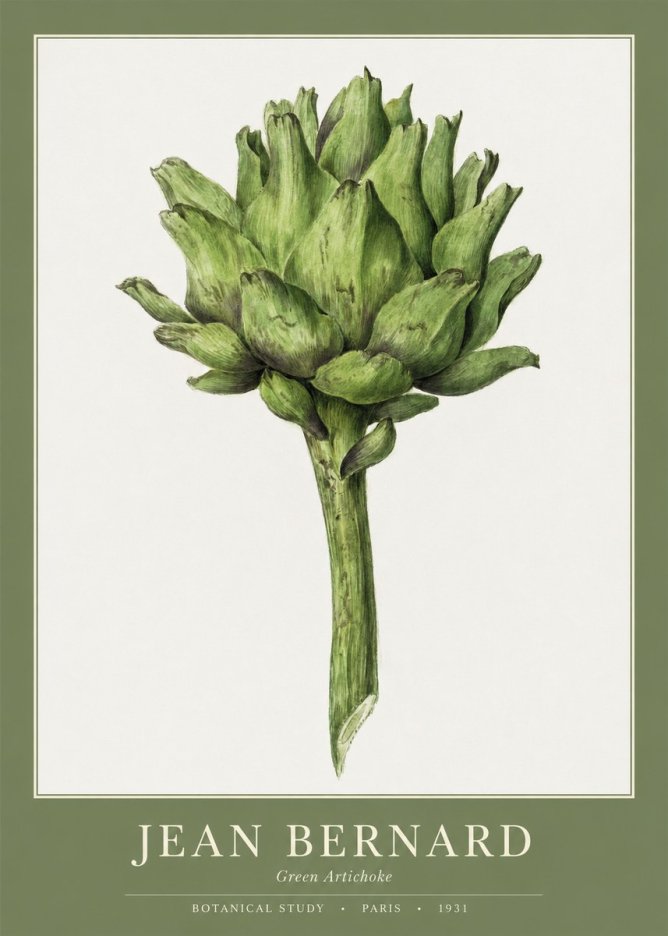 Jean Bernard Green Artichoke No1 - Affiche