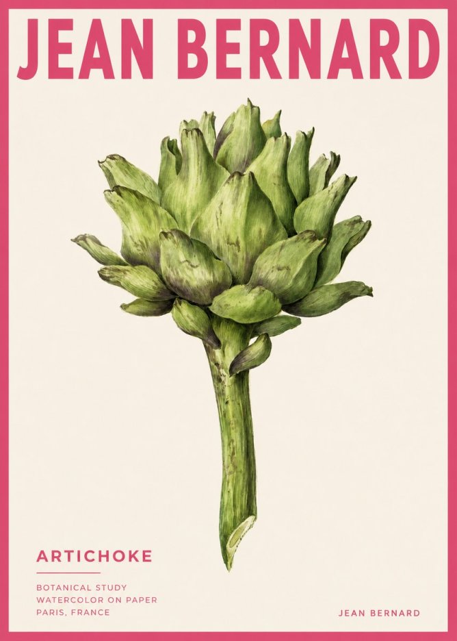 Jean Bernard Green Artichoke No4 - Affiche