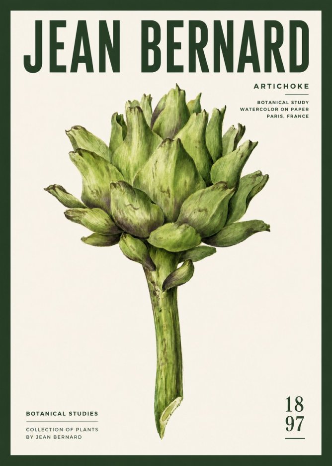 Jean Bernard Green Artichoke No6 - Affiche