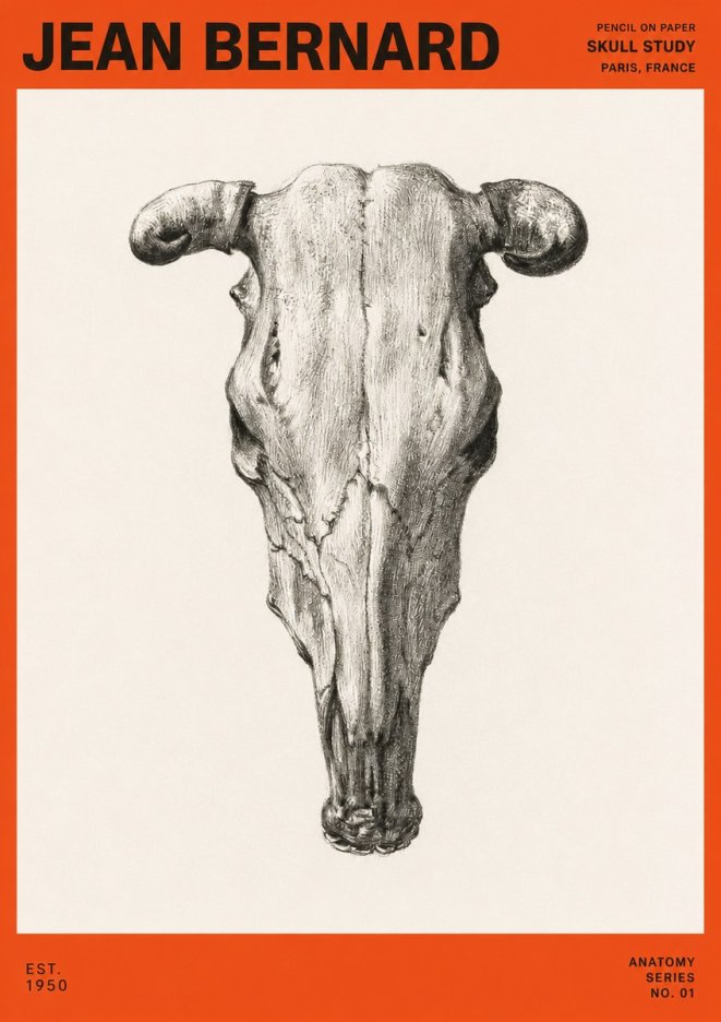 Jean Bernard Skull Study No3 - Affiche
