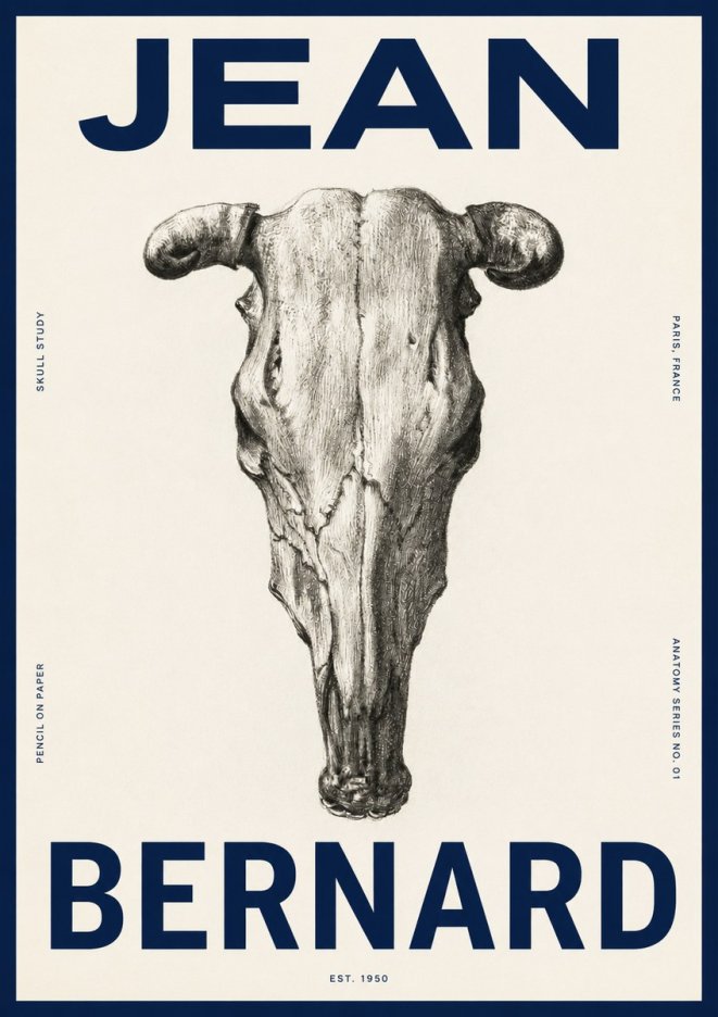 Jean Bernard Skull Study No4 - Affiche