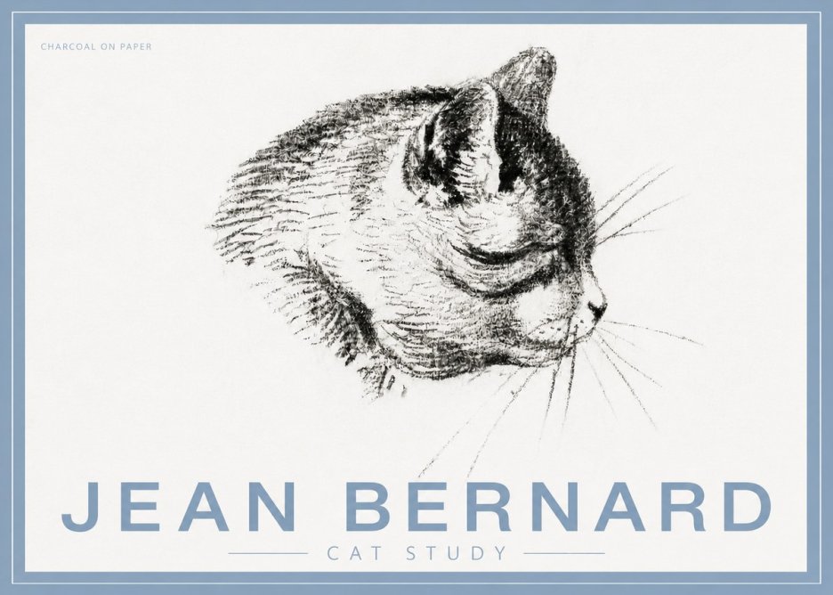 Jean Bernard Cat Study IV No5 - Affiche