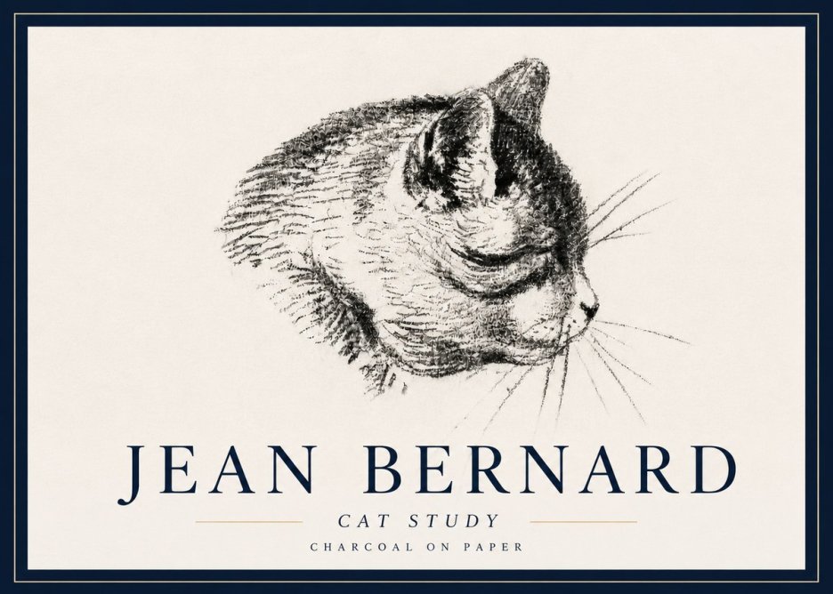 Jean Bernard Cat Study IV No6 - Affiche