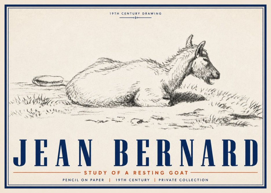 Jean Bernard Study of a Resting Goat No5 - Affiche
