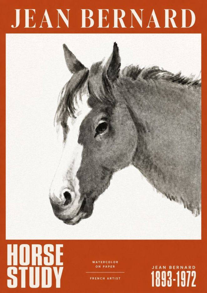 Jean Bernard Horse Study I No2 - Affiche