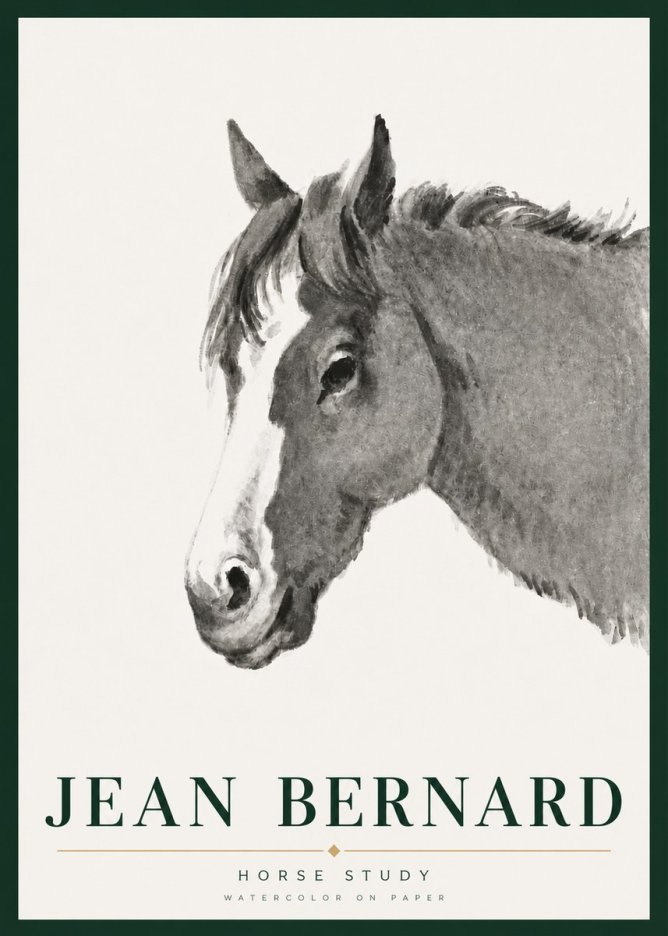 Jean Bernard Horse Study I No5 - Affiche