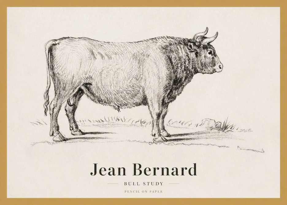 Jean Bernard Study of a Bull I No4 - Affiche