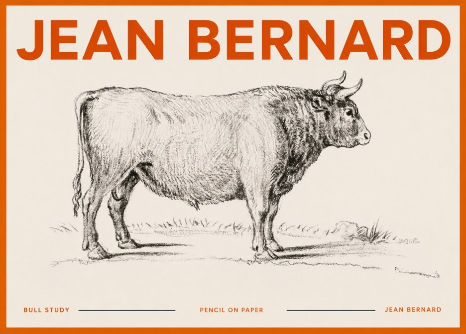 Jean Bernard Study of a Bull I No5 - Affiche