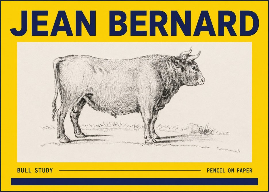 Jean Bernard Study of a Bull I No6 - Affiche