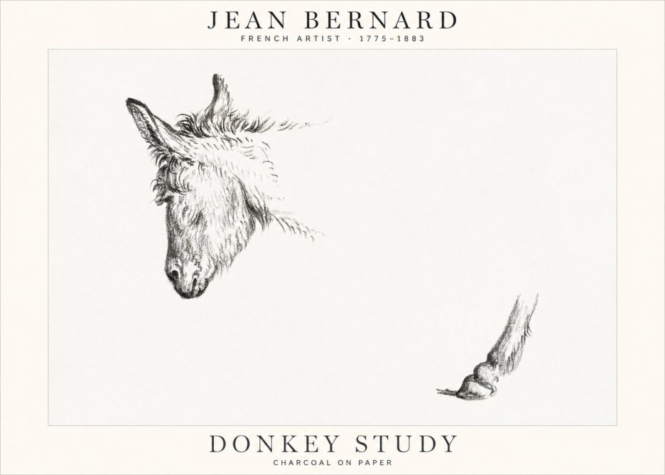 Jean Bernard Study of a Donkey II No2 - Affiche