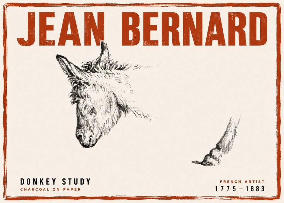 Jean Bernard Study of a Donkey II No4 - Affiche