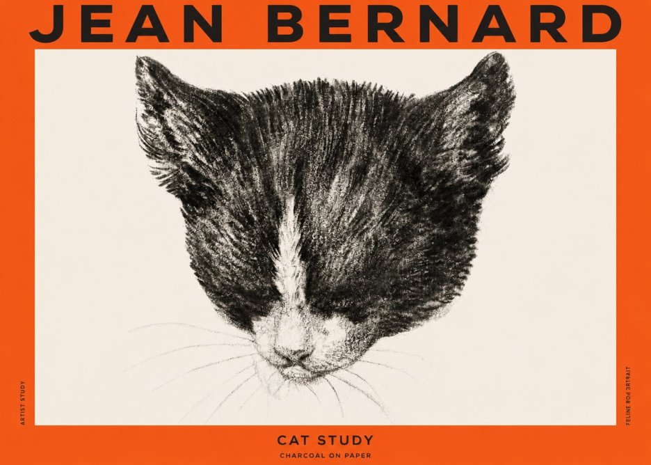 Jean Bernard Cat Study V No2 - Affiche