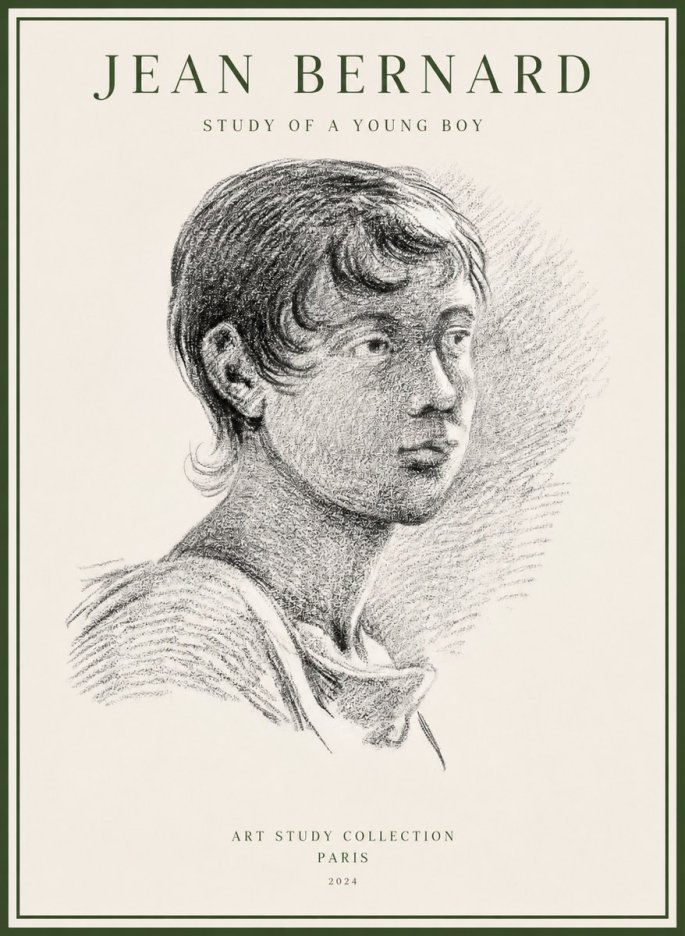 Jean Bernard Study of a Young Boy No1 - Affiche