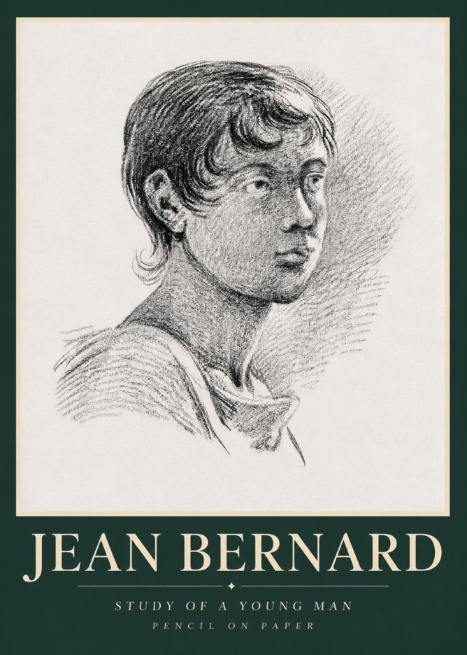 Jean Bernard Study of a Young Boy No5 - Affiche
