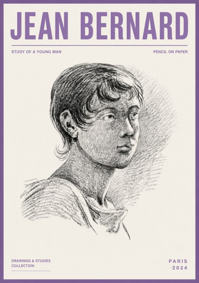 Jean Bernard Study of a Young Boy No6 - Affiche