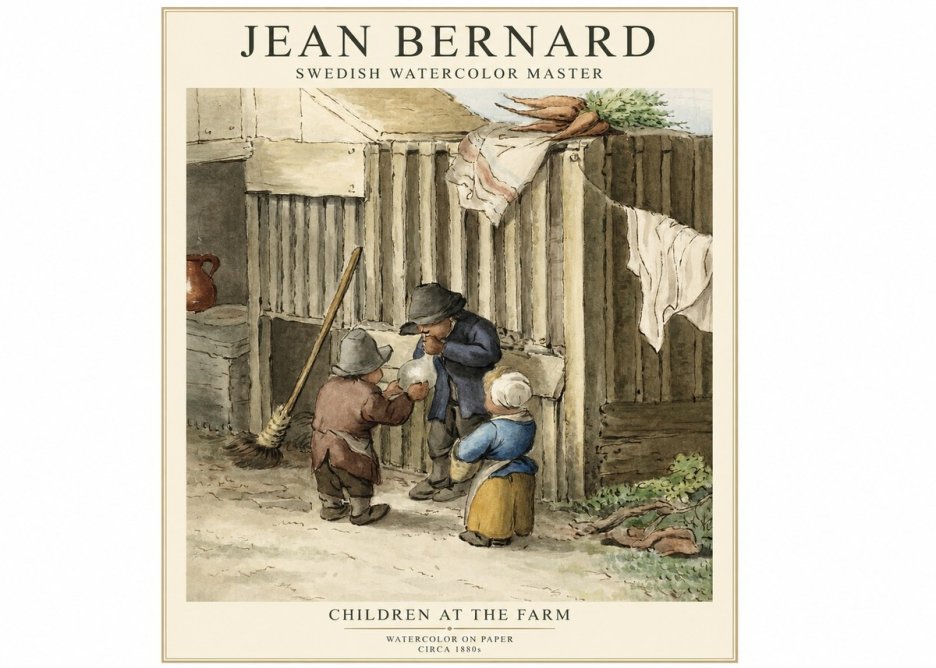 Jean Bernard Children at the Gate No3 - Affiche