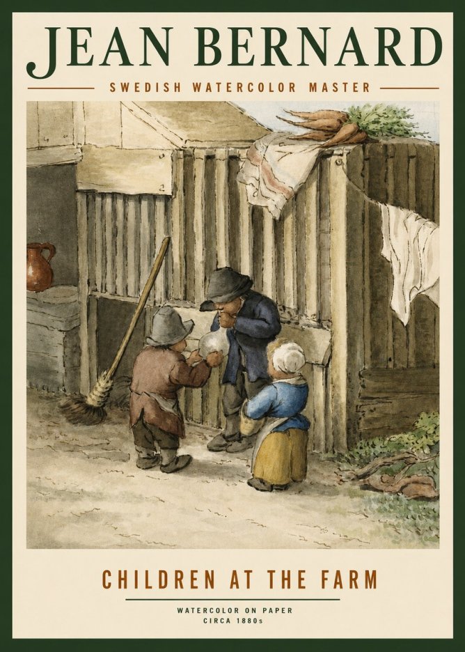 Jean Bernard Children at the Gate No4 - Affiche