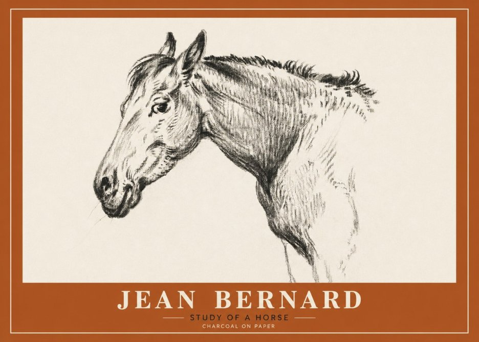 Jean Bernard Study of a Horse VI No2 - Affiche