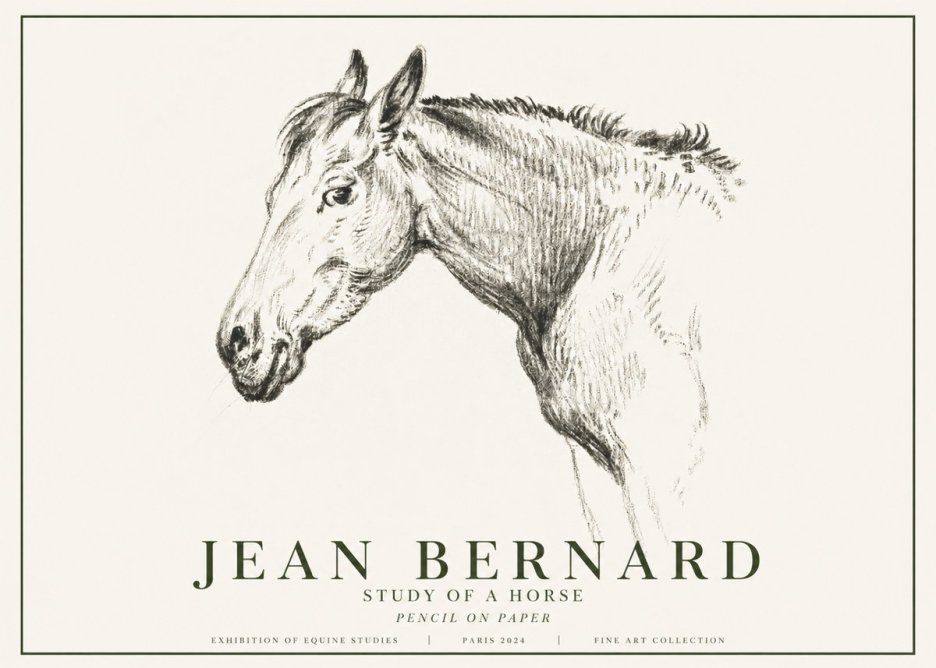 Jean Bernard Study of a Horse VI No6 - Affiche