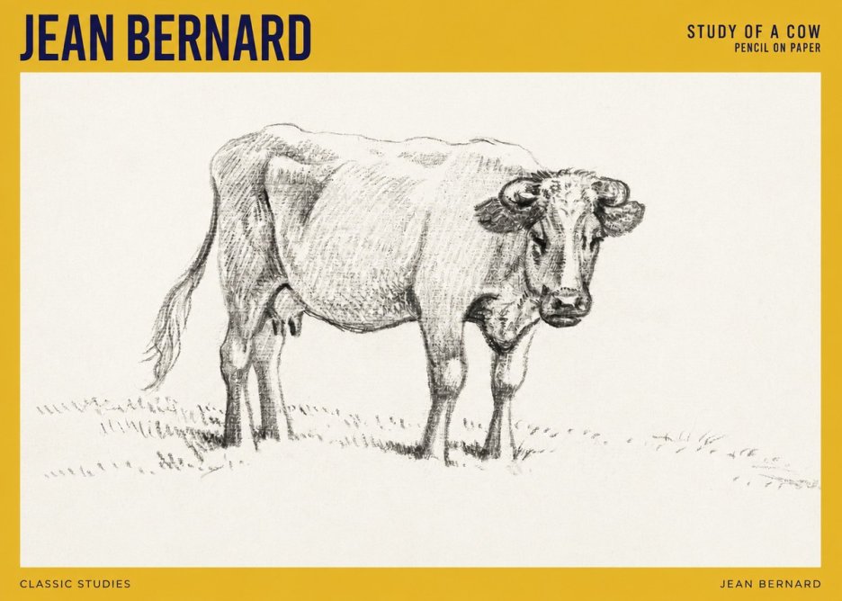 Jean Bernard Study of a Cow V No4 - Affiche
