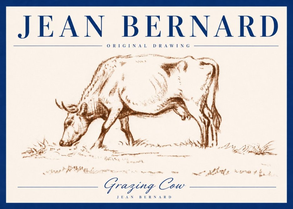Jean Bernard Grazing Cow II No4 - Affiche