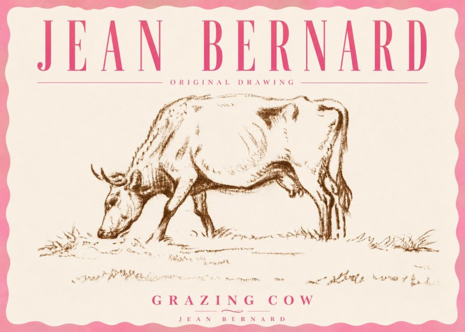Jean Bernard Grazing Cow II No6 - Affiche