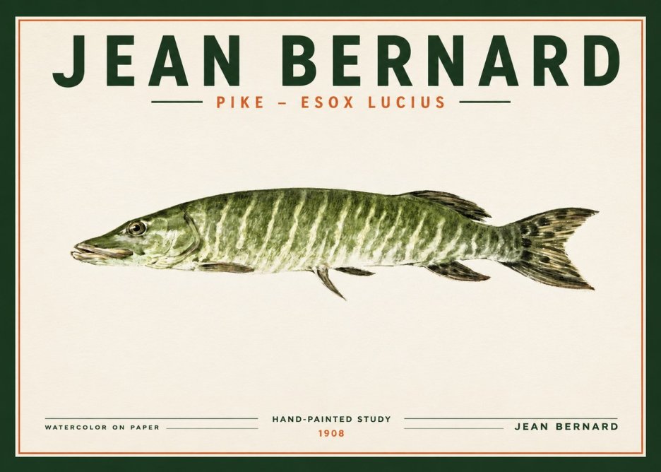 Jean Bernard Northern Pike No3 - Affiche