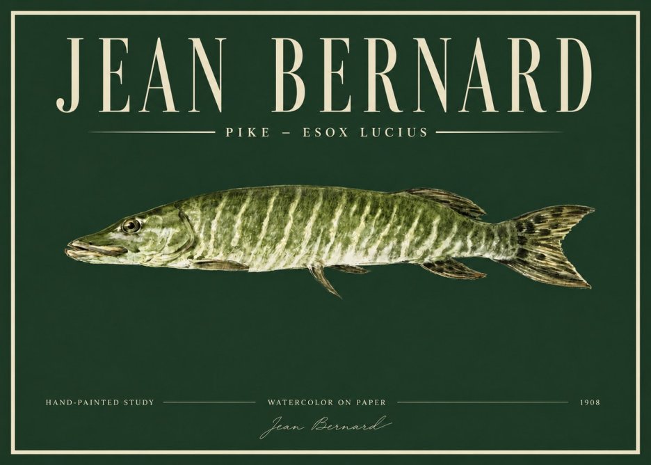 Jean Bernard Northern Pike No4 - Affiche