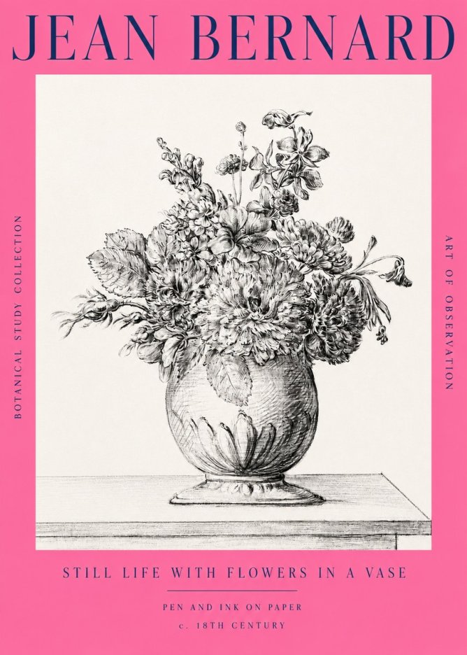 Jean Bernard Floral Composition in a Vase No3 - Affiche