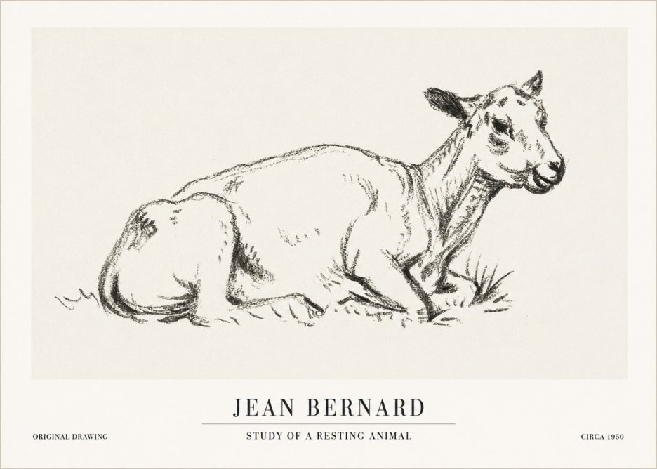 Jean Bernard Study of a Resting Animal No1 - Affiche