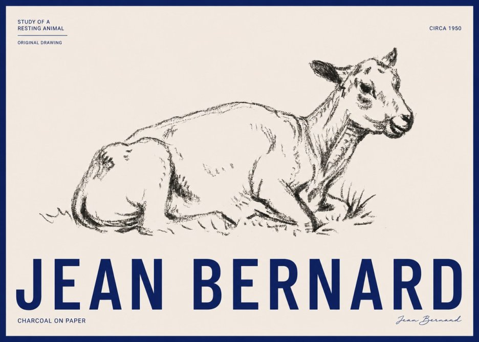 Jean Bernard Study of a Resting Animal No3 - Affiche