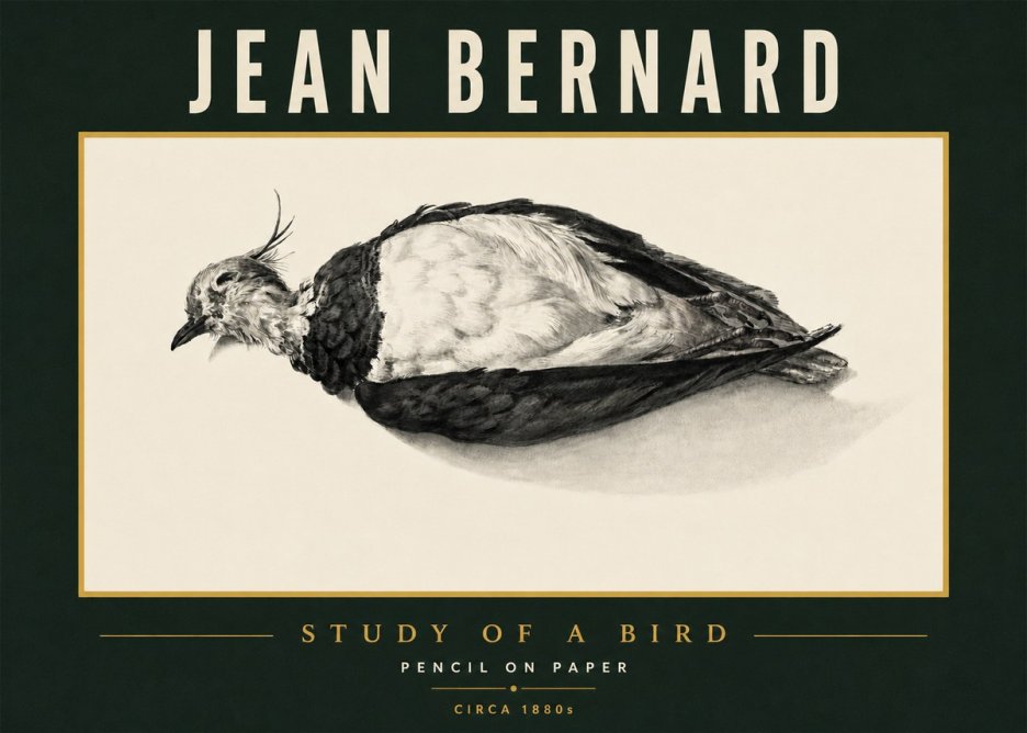 Jean Bernard Study of a Bird II No5 - Affiche