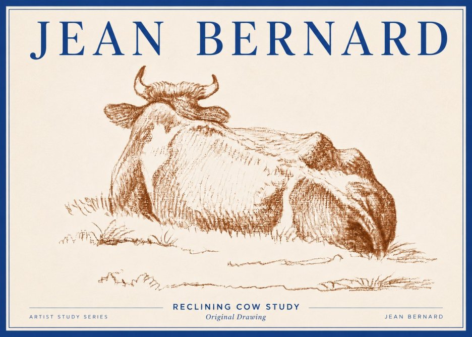 Jean Bernard Reclining Cow Study No6 - Affiche