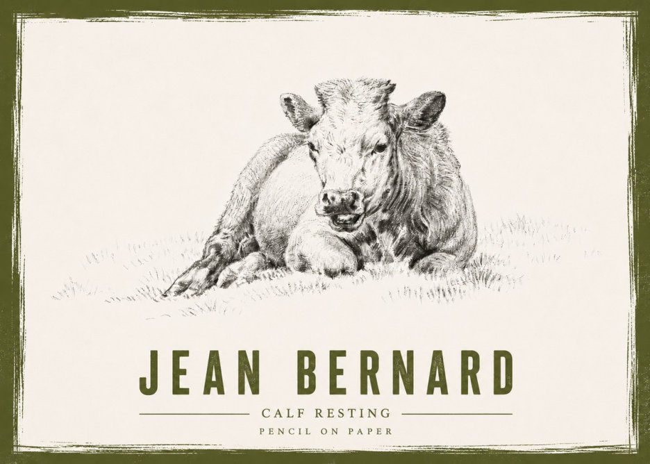 Jean Bernard Calf Resting No4 - Affiche