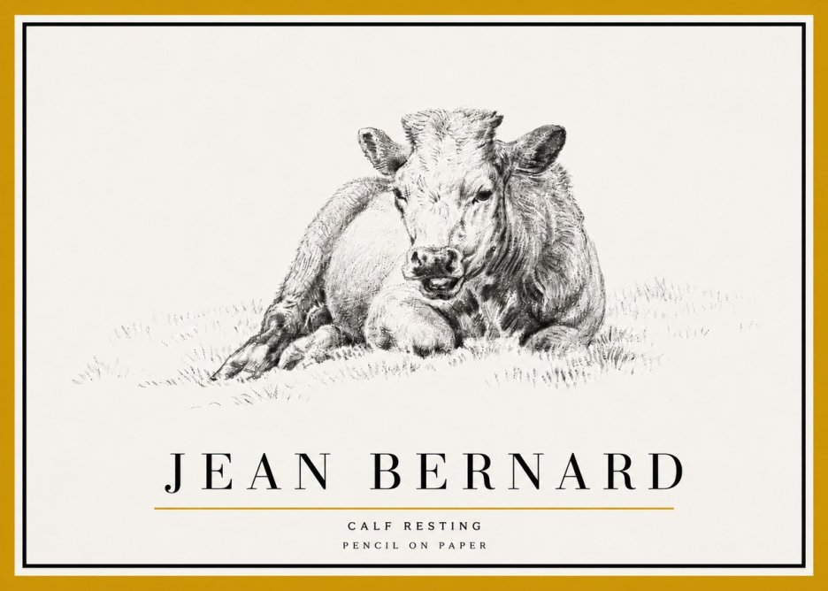 Jean Bernard Calf Resting No5 - Affiche