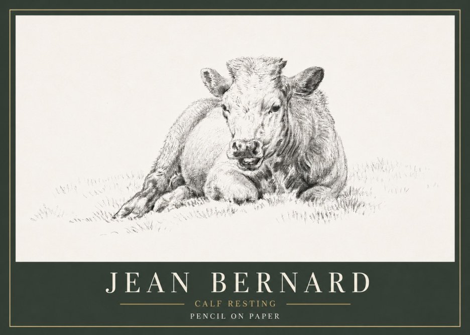 Jean Bernard Calf Resting No6 - Affiche