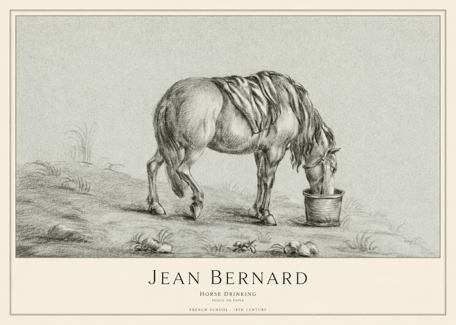 Jean Bernard Horse Drinking No1 - Affiche