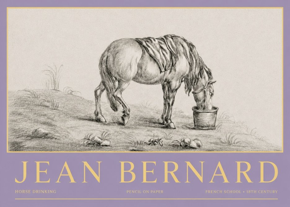 Jean Bernard Horse Drinking No3 - Affiche