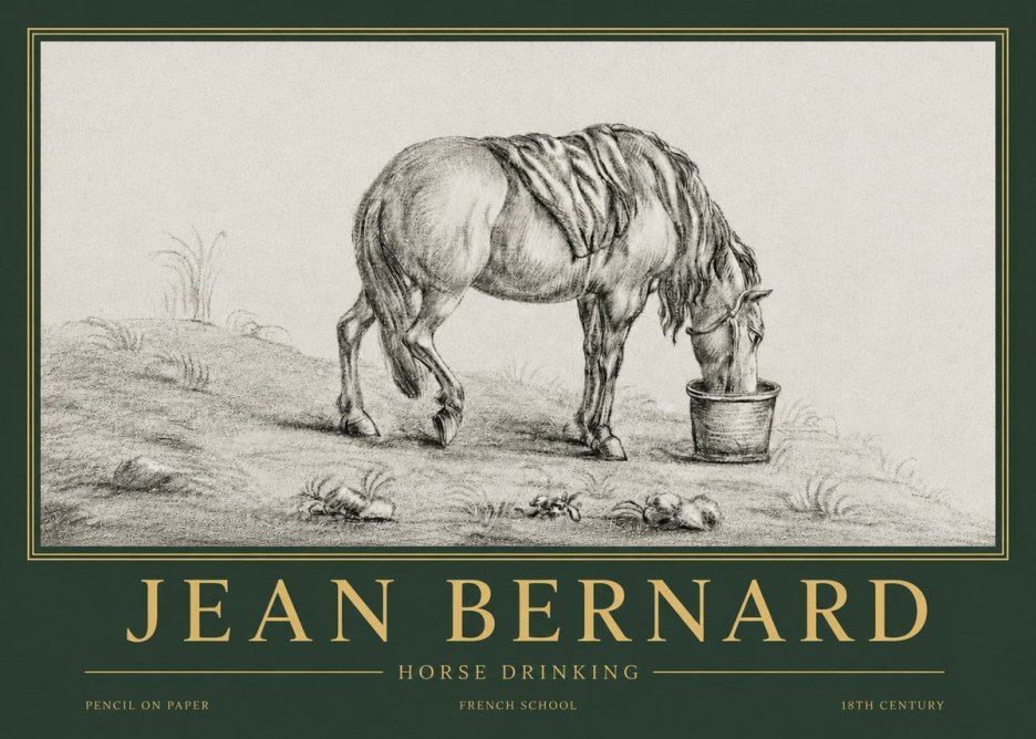 Jean Bernard Horse Drinking No4 - Affiche