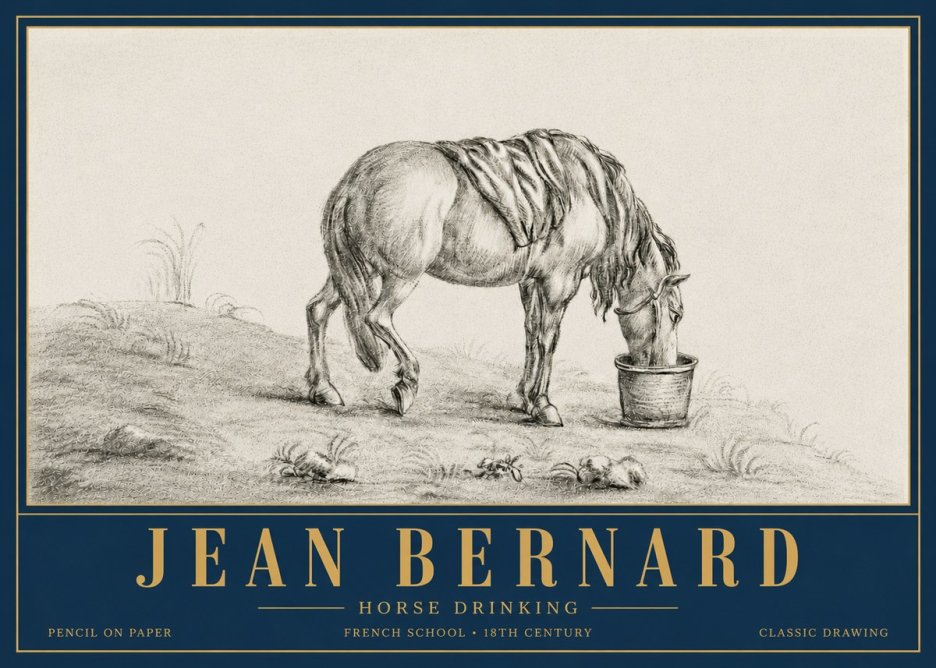 Jean Bernard Horse Drinking No6 - Affiche