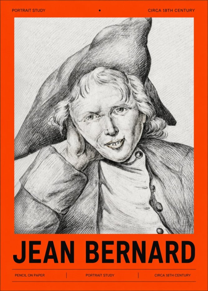 Jean Bernard Portrait Study VII No2 - Affiche