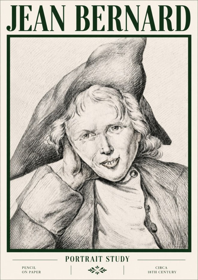 Jean Bernard Portrait Study VII No4 - Affiche