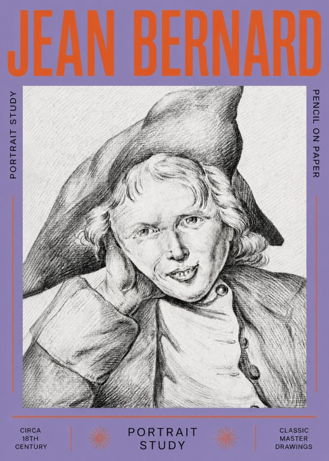 Jean Bernard Portrait Study VII No5 - Affiche