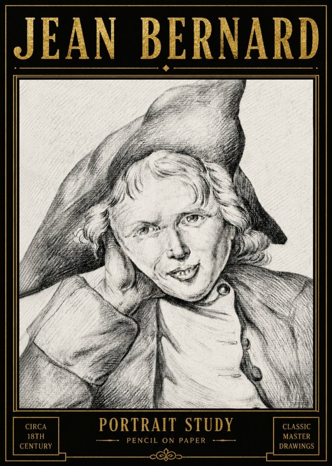 Jean Bernard Portrait Study VII No6 - Affiche