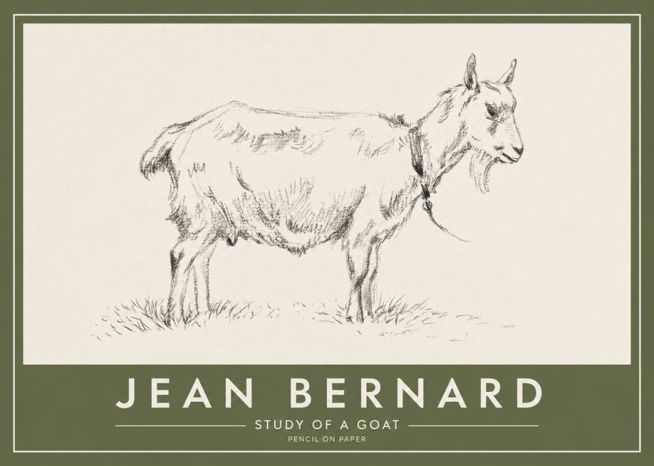 Jean Bernard Study of a Goat III No2 - Affiche